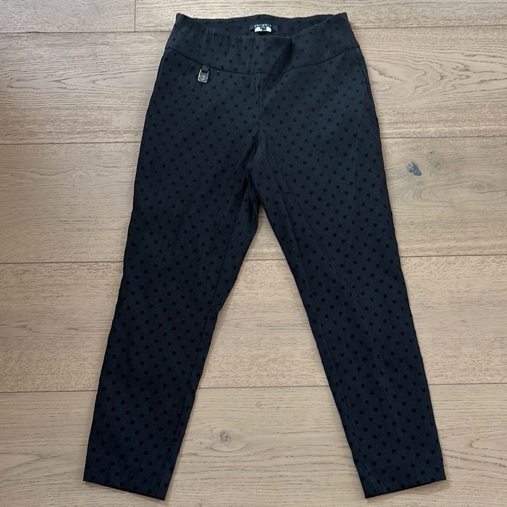 Raffinalla Black polka dot trousers with elastic waist